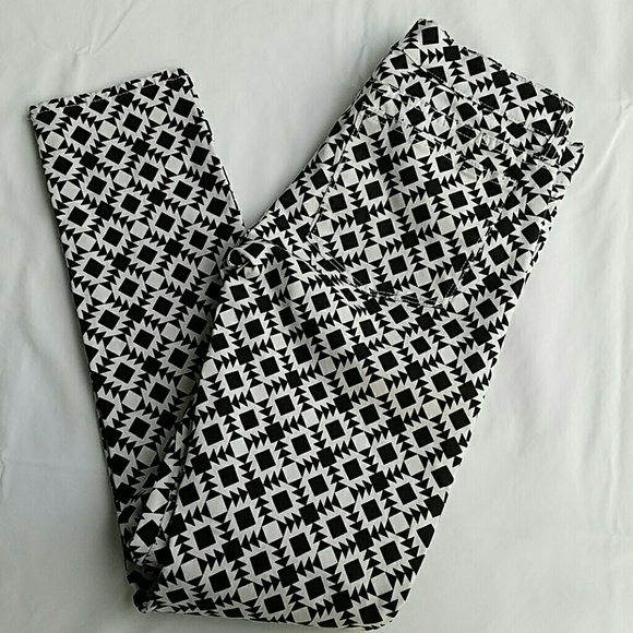 J. Crew Geo Print Black & White Jeans Size 27 - Picture 5 of 7